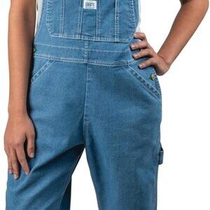 Womens Washed Denim Bib Overalls